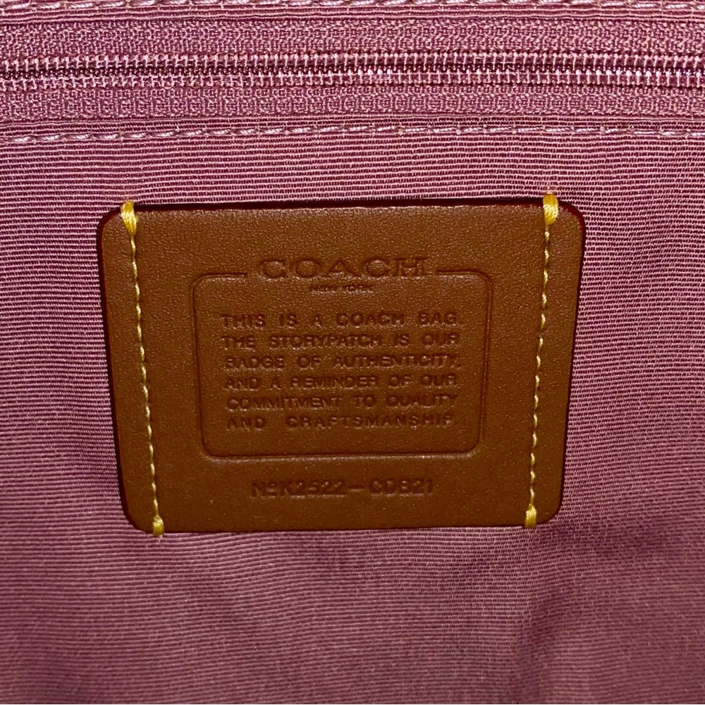 Coach purse 💖 Rowan Satchel Bag In Signature Canvas With Heart Charm New - Picture 13 of 15